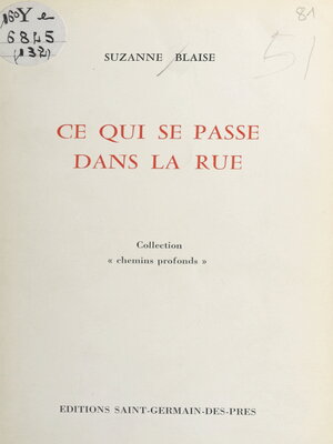 cover image of Ce qui se passe dans la rue